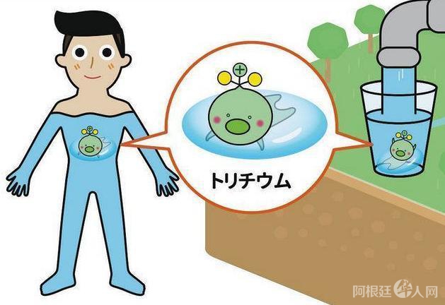 日本政府在公关宣传中，将放射性氚拟化成漫画“可爱”角色。图片来源：日本《东京新闻》
