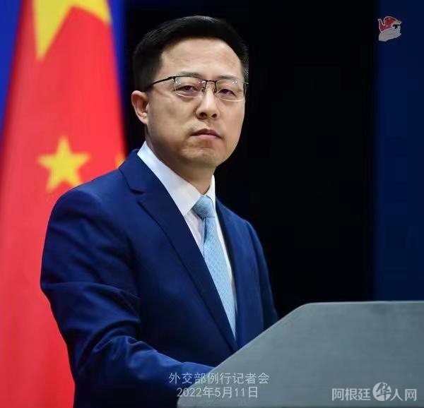 外交部发言人赵立坚。摄影：薛伟