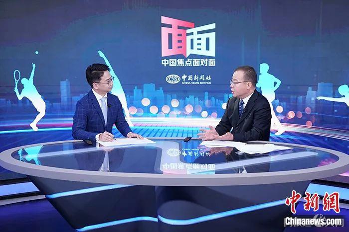 中新社“中国焦点面对面”专访国家体育总局群众体育司司长丁东。中新社记者 田雨昊 摄 中新社“中国焦点面对面”专访国家体育总局群众体育司司长丁东。中新社记者 田雨昊 摄
