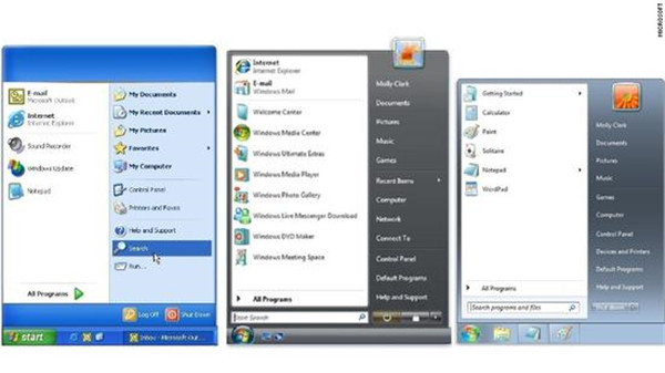 Windows XP、Vista和7