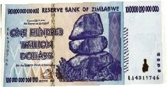 一张面值为100万亿元的津巴布韦币，实际价值40美分